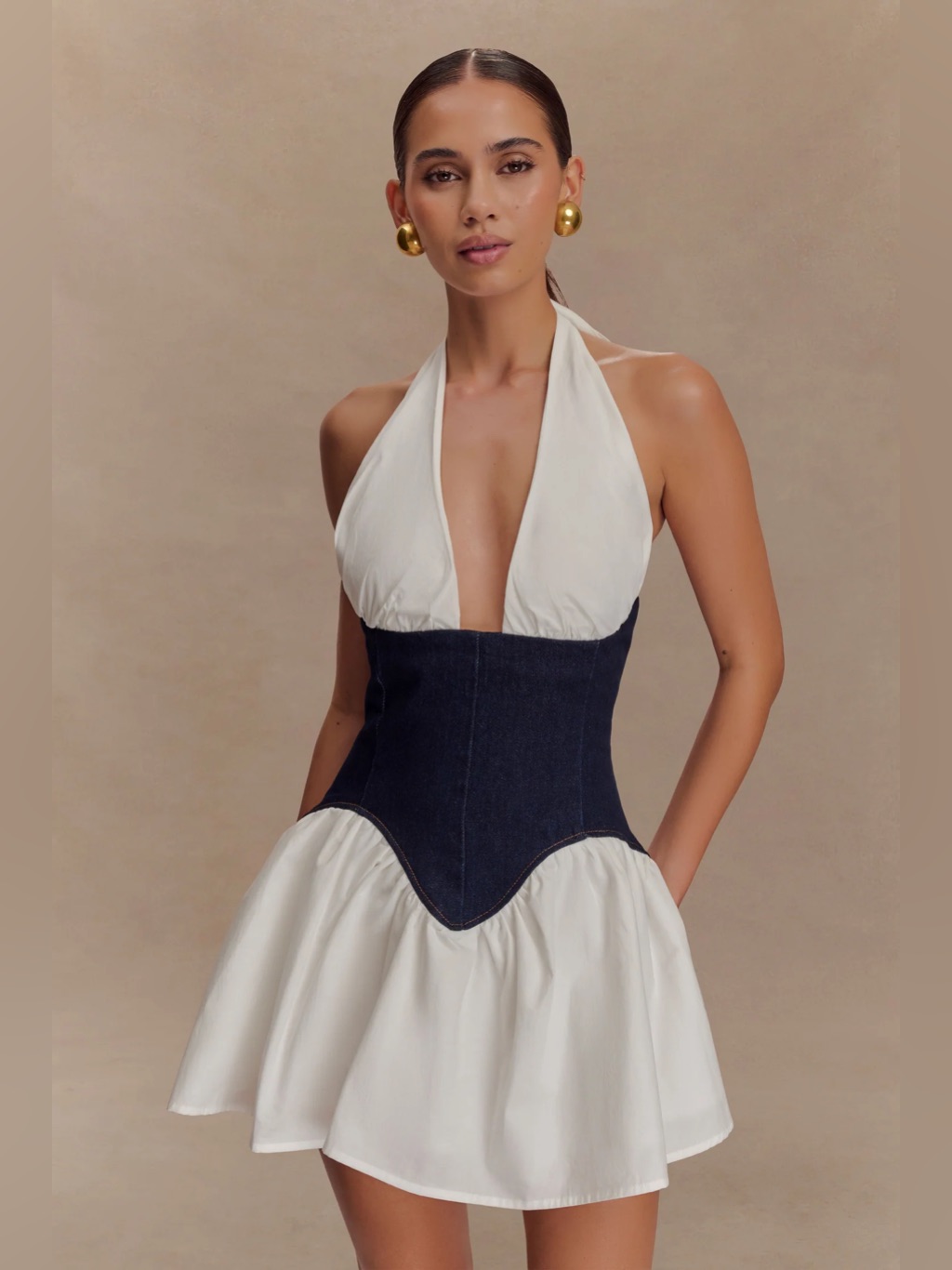 Meshki Denim Cotton Mini Dress